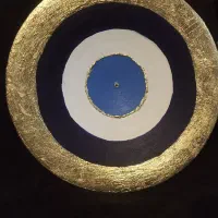 دیوار کوب سفالی چشم نظر دورش ورق طلاو صاحب الزمان