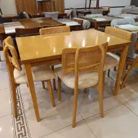 میز صندلی ناهارخوری مانیتوری پشت حصیری لاکچری Zx8