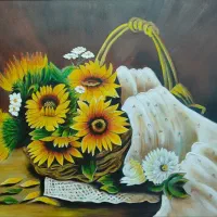 سبد گل آفتابگردان