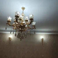 لوستر اصل برنج هشت شاخه شانزده شعله