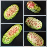 حکاکی هندوانه و کدو/میوه آرایی/شب یلدا/یلدا عروس