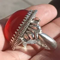 انگشتر کاملا دستساز عقیق یمنی شندار