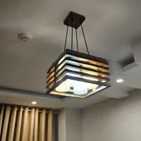 لوستر چوبی 4 شعله