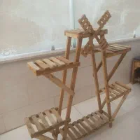 استند گلدان چوبی