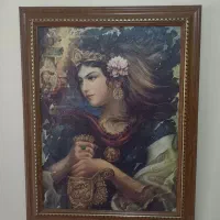 دو عدد تابلو با قاب چوبی