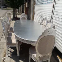 مبل سلطنتی ۷ نفره باست غذا خوری ۸نفره نو