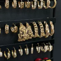 گوشواره های حلقه ای آبکاری طلا