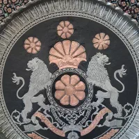 مجمعه مسی قلم زنی شده|کلکسیون اشیاء عتیقه|بیرجند, |دیوار