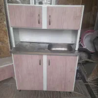 کابینت فلزی سینگ آبچکان وبغل کابینت و هود