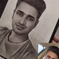 طراحی چهره سیاهقلم|تابلو، نقاشی، عکس|نیشابور, امین اسلامی|دیوار