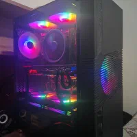 قاب کیس شیشه ای با ۶ عدد فن خنک کننده RGB درجه یک