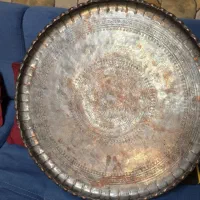 سینی مسی قاجاری قلم کاری