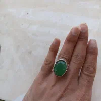 انگشتر فاخر زمرد و شرف الشمس کبیر حکاکی کار دست|جواهرات|کرمان, |دیوار