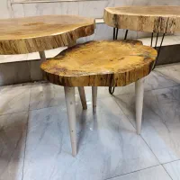 میز جلو و عسلی روستیک / عسلی تنه درخت|مبلمان خانگی و میز عسلی|رشت, منظریه|دیوار