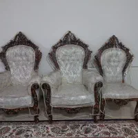 مبل سلطنتی ۹نفره با میزنهار خوری ۶نفره|مبلمان خانگی و میز عسلی|نکا, |دیوار