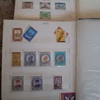 تعدادی البوم قدیمی تمبر قدمت 100ساله تعدادی کتاب