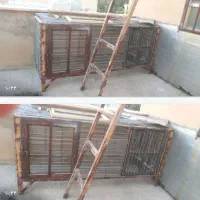 قفس فلزی پرندگان طول ۲متر عرض ۹۵وعمق ۷۵