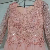 لباس مجلسی صورتی بالا سنگدوزی