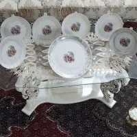 بشقاب میوه خوری  عتیقه رنگین کمانی با  قدمت ۸۰ساله
