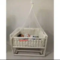 تخت نوزادی+تشک و تور آویز تاب