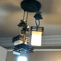 لوستر ۵شاخه دو عدد دیوارکوب یکعدد سه شعله آویز