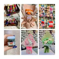 دسته گل تدی و شکلات ولنتاین