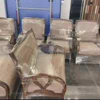 مبلمان چوبی ۸ نفره|مبلمان خانگی و میز عسلی|عسگران, |دیوار