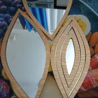 ۵عددآینه قاب چوبی از بزرگ تا کوچک شیک