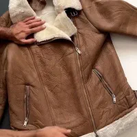 کت چرم بوفالو قهوه ای و مشکی لارج|لباس|تهران, ستارخان|دیوار