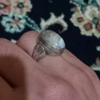 انگشتر رکاب نقره سنگ باباقوری اصل|جواهرات|کرج, استاندارد|دیوار