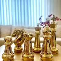 شطرنج لوکس طلایی دکوری جهیزیه فروش ویژه|مجسمه، تندیس، ماکت|قم, لسانی|دیوار