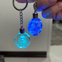 جاکلیدی چراغ دار کریستال سه بعدی