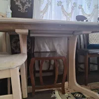 میز ناهارخوری سوئدی ۶ نفره کارکرده|میز و صندلی غذاخوری|فشم, |دیوار