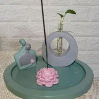 دکوری سنگ مصنوعی و شمع