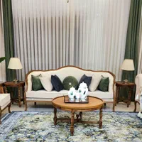 مبلمان ویذا کرم سبز بغل حصیر