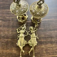 یک جفت قندان برنج و یک‌جفت دکوری برنج