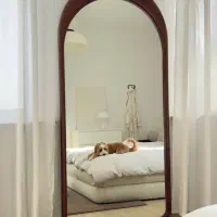 آینه قدی چوبی مدل هلالی قوسی