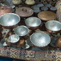 ظروف مسی برنجی|کلکسیون اشیاء عتیقه|ری, منصوریه منگل|دیوار