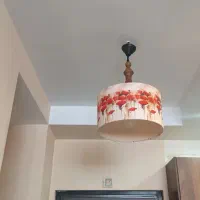 آویز لوستر بدنه خراطی چوبی