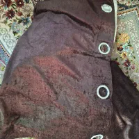پرده قهوه ای و کرم مخمل