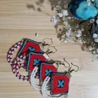 گوشواره های دست ساز سوزندوزی بلوچی