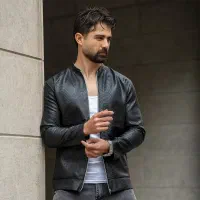 کاپشن چرم طرح پوست مار .پرداخت درب منزل