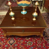 میز چوبی مربع  با شیشه محافظ ( فاقد عسلی)|مبلمان خانگی و میز عسلی|تهران, هرندی|دیوار