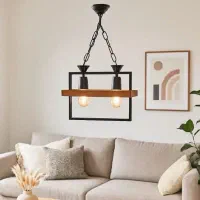 لوستر چوبی  شاهان تک مدل wood12/تولید لوستر