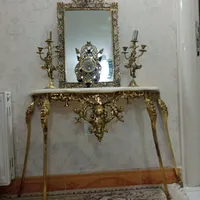 آینه کنسول شمعدان ساعت  برنز اصل 40سال پیش