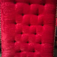 پشتی مخمل قرمز گلدار قدیمی نونو