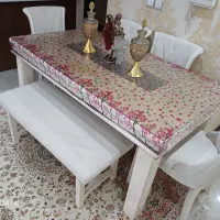 میزناهار خوری ۶ نفره چوبی کارکرده