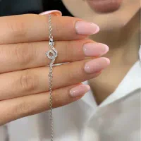 دستبند جواهر تمام نقره مدل مار