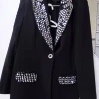 کت و شلوارکرپ کنزو  رنگ مشکی زاغ