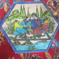 کاشی شش ضلعی قدیمی دوران قاجار